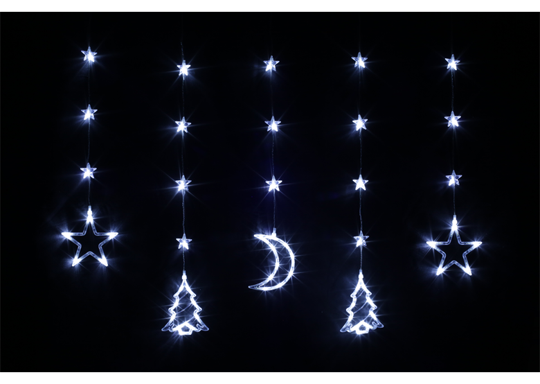 Weihnachtsbeleuchtung Lichtervorhang, bunt (2,8m, 60 Stck.) Bulinex 21-602