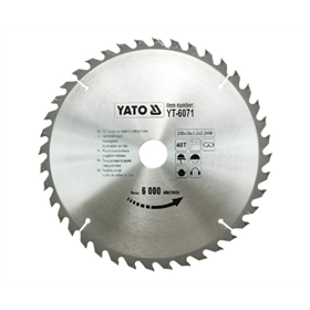 Kreissägeblatt mit Karbid 250x30mm T40 Yato YT-6071