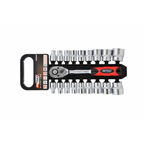 Satz 1/2"-Steckschlüssel mit Ratsche, 19 Elemente Awtools AW39019