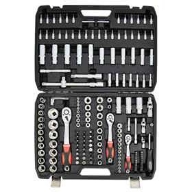 Steckschlüssel 1/2", 1/4", 3/8", Satz mit 173 Elementen Awtools AW39173BL