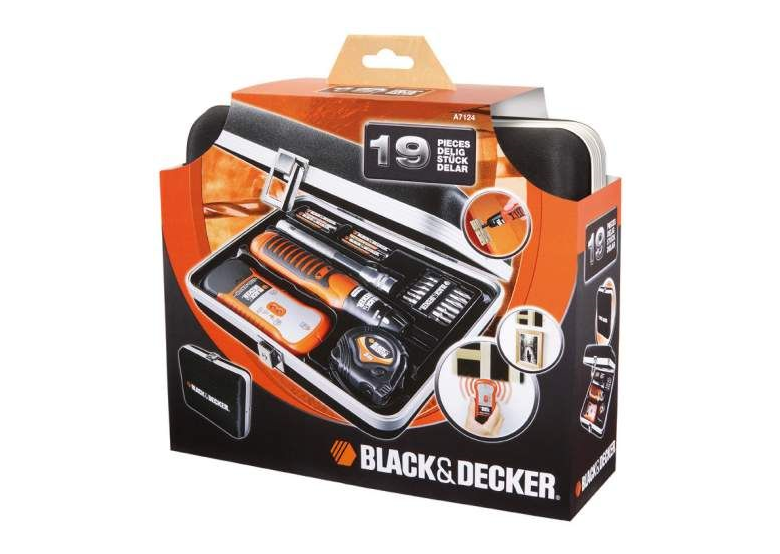 18 tlg. A7124; Detektor und Akkusc BlackDecker A7124