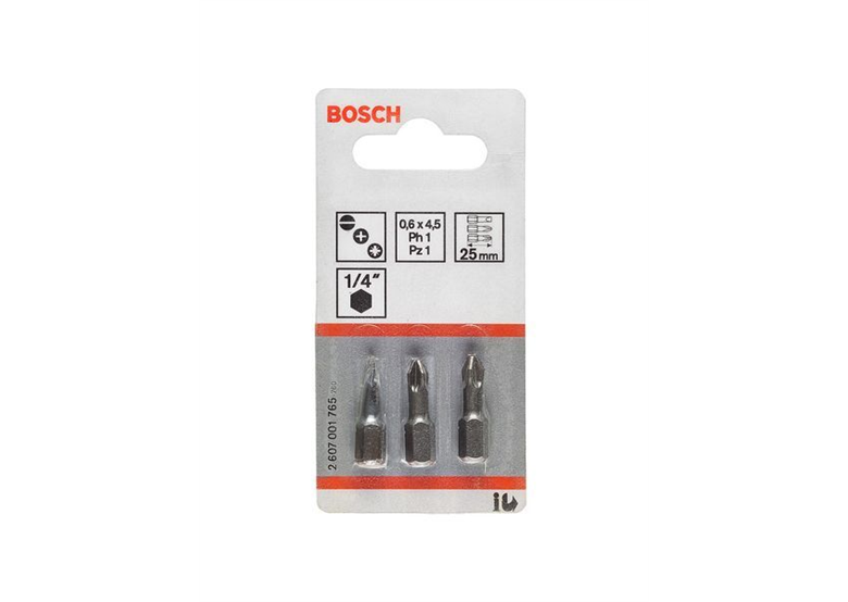 Schrauberbit-Set Extra-Hart 3- teilig (PZ) PZ1; PZ2; PZ3; 25 mm Bosch 2607001753