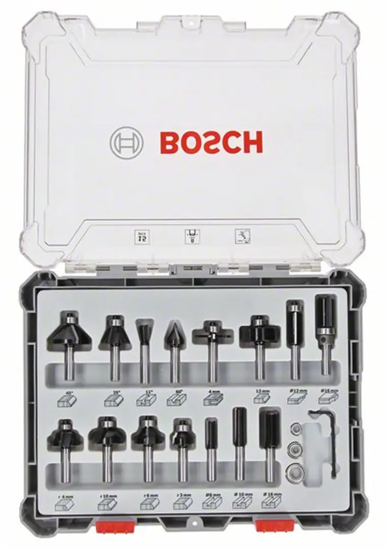 Bosch Fräser-Set 15-teilig 8mm Schaft Bosch 2607017472