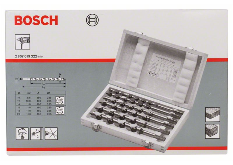 6tlg. Schlangenbohrer-Set Bosch 2607019323