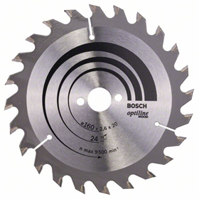 Kreissägeblatt Optiline Wood 160x20/16mm T24 Bosch 2608640596