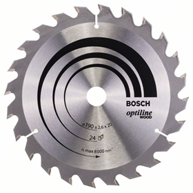 Kreissägeblatt Optiline Wood 190x20/16mm T24 Bosch 2608640612