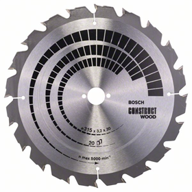 Kreissägeblatt Construct Wood 315x30mm T20 Bosch 2608640691