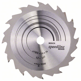 Kreissägeblatt Speedline Wood 160x16mm T12 Bosch 2608640784