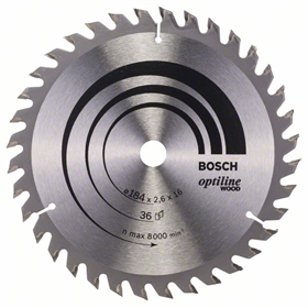 Kreissägeblatt Optiline Wood 184x16mm T36 Bosch 2608640818