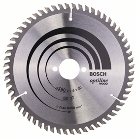 Kreissägeblatt Optiline Wood 190x30mm T60 Bosch 2608641188