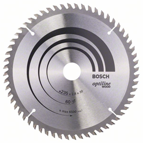 Kreissägeblatt Optiline Wood 235x30/25mm T60 Bosch 2608641192