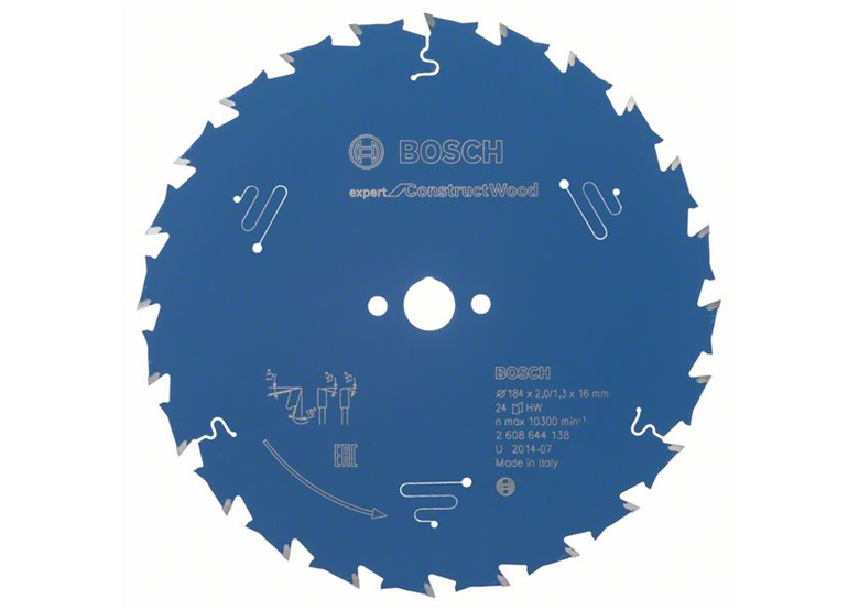 Kreissägeblatt Expert for Construct Wood 184x16mm T24 Bosch 2608644138