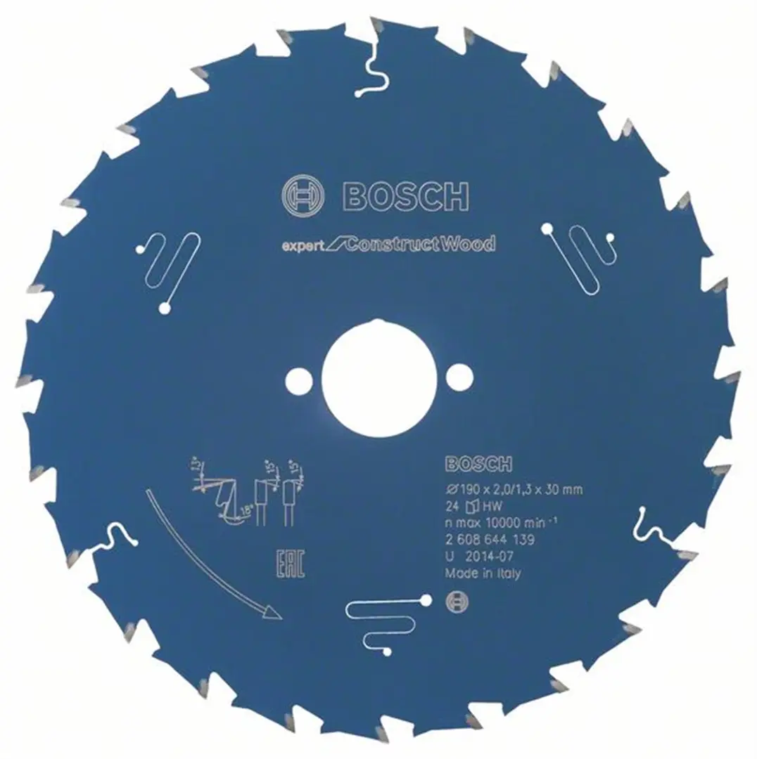 Kreissägeblatt Expert for Wood 190x30mm T24 Bosch Expert for Construct Wood