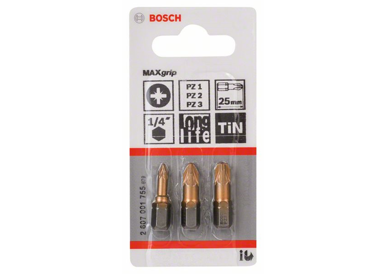 Schraubenbit- Set Max Grip (PZ) PZ1, 3- teilig; PZ2; PZ3; 25 mm Bosch Max Grip
