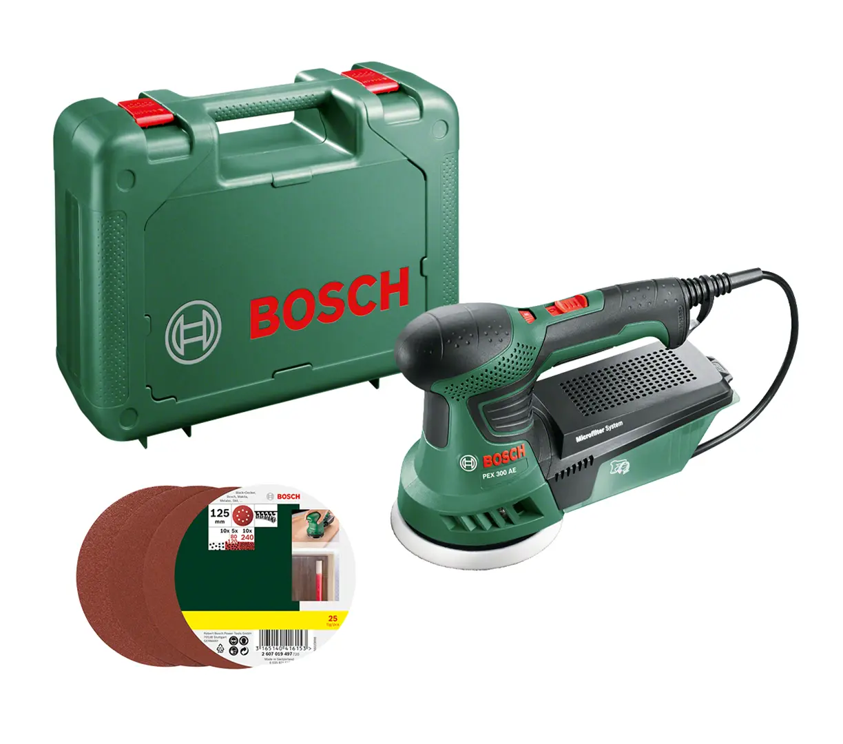 Exzenterschleifer inkl. Schleifpapier Bosch PEX 300 AE