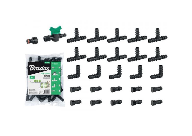 Tropfbewässerung Zubehör Set 16 mm, 27-tlg Bradas DSWA20-SET1