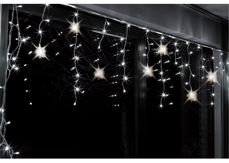 LED-Eiszapfen Lichtervorhang für Innen, Flash-Effekt Bulinex 20-192