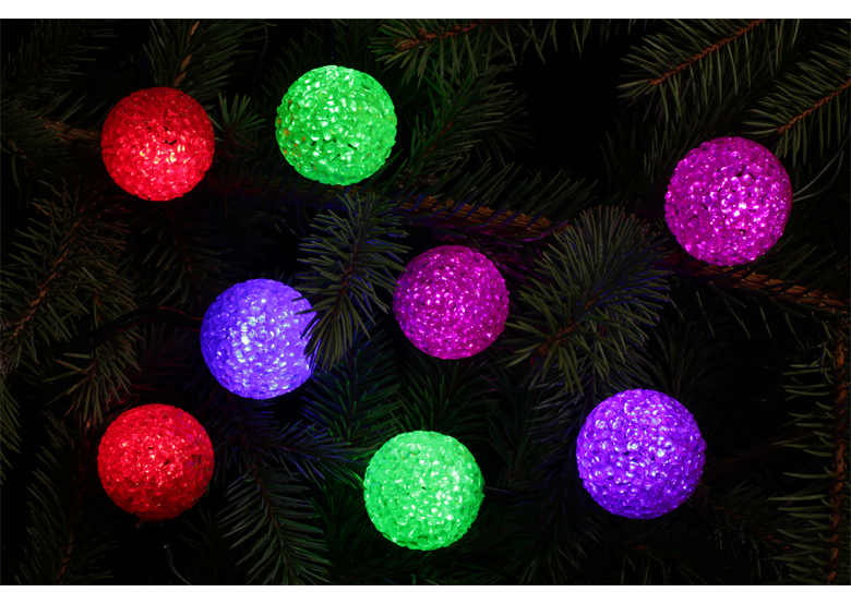 Weihnachtsbeleuchtung LED für Innen Kugeln bunt (20 Stck.) Bulinex 21-551