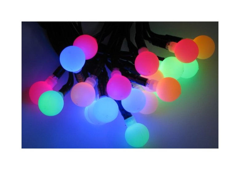 Weihnachtslichterkette LED-Kügelchen Lichtervorhang für Außen bunt 50 Stck. (D 2,3 cm, L 7,5 m) Bulinex 38-241