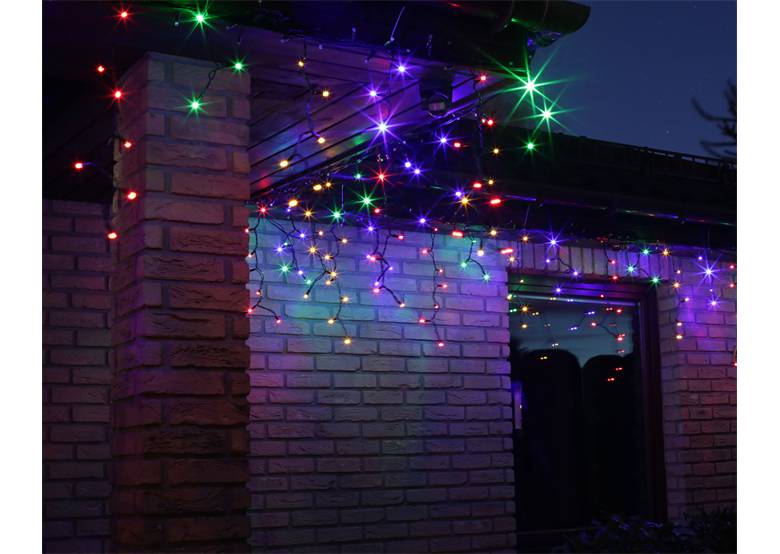 Weihnachtsbeleuchtung LED-Eiszapfen Lichtervorhang für Außen kaltweiß 200 Stck. 10 m Bulinex 38-651