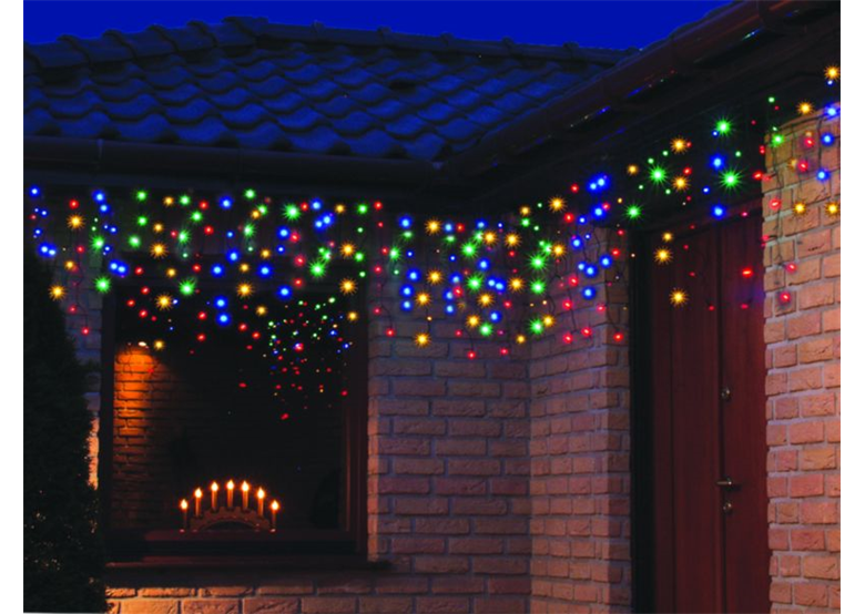 Weihnachtsbeleuchtung LED-Eiszapfen Lichtervorhang für Außen kaltweiß 200 Stck. 10 m Bulinex 38-661