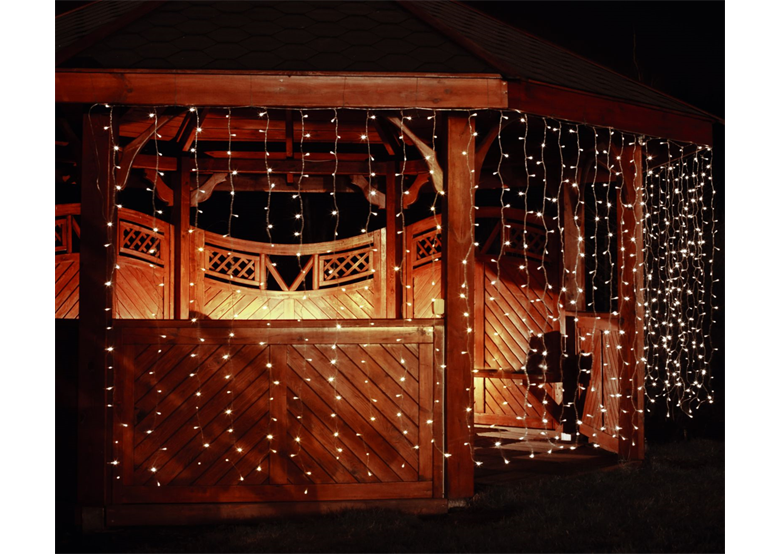 Weihnachtsbeleuchtung LED-Lichtervorhang, weiß, mit zusätzlicher Steckdose (400 Stck.) Bulinex 50-902