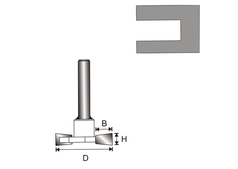 Nutfräser mit Schaft 8mm Dedra 07F122B