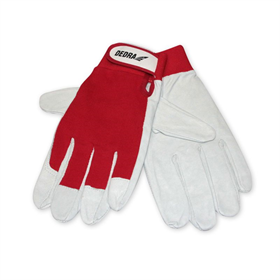 Schutzhandschuh aus vollnarbigem Schweinsleder, Gr. 9, rot Dedra BH1010R09R