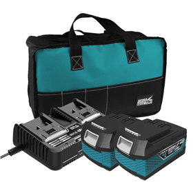 Starterset 18V: Akku 2x 4,0Ah DED7034 + Ladegerät DED7038 Dedra DED7030G04