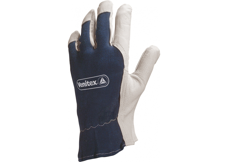 Arbeitshandschuhe aus Oberleder, grau-dunkelblau, Größe 10 DeltaPlus Venitex CT402BL