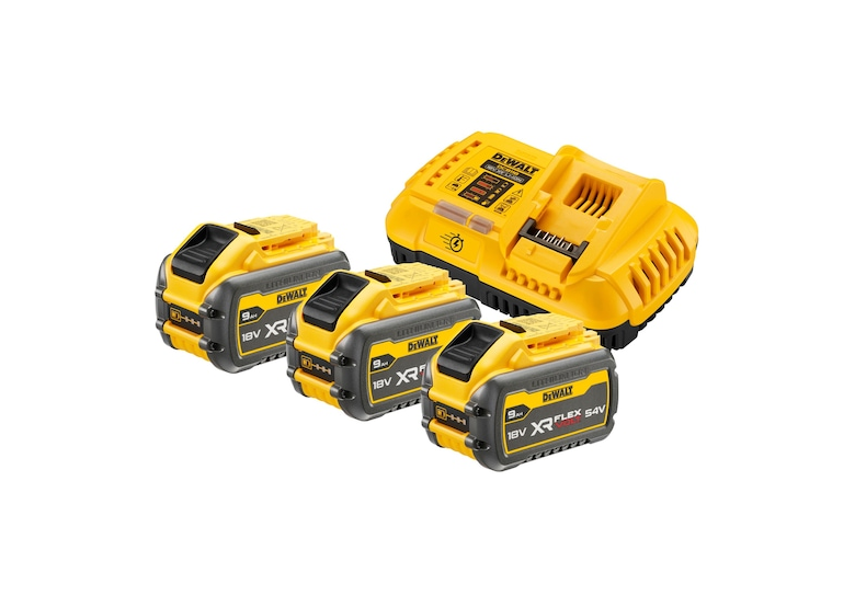 Akku 118V/54V 9.0/3.0Ah (3 Stk.) + Ladegerät DeWalt DCB118X3
