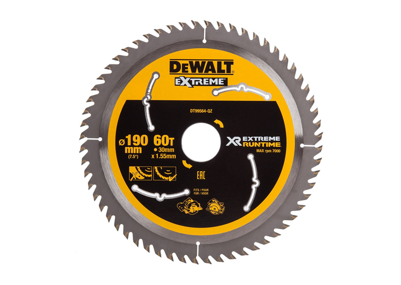 Sägeblatt 190x30mm 60T DeWalt DT99564-QZ