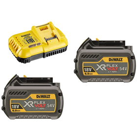 Akkus 54/18V 2.0/6.0Ah und Ladegerät Flexvolt DeWalt FLEXVOLT DCB118T2