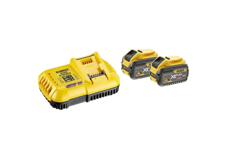 Set: 2x 9.0Ah Akku und 8A Ladegerät DeWalt FLEXVOLT DCB118X2