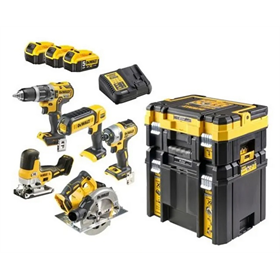 Werkzeugset 18V DeWalt XR DCK500P3T 3x5.0Ah