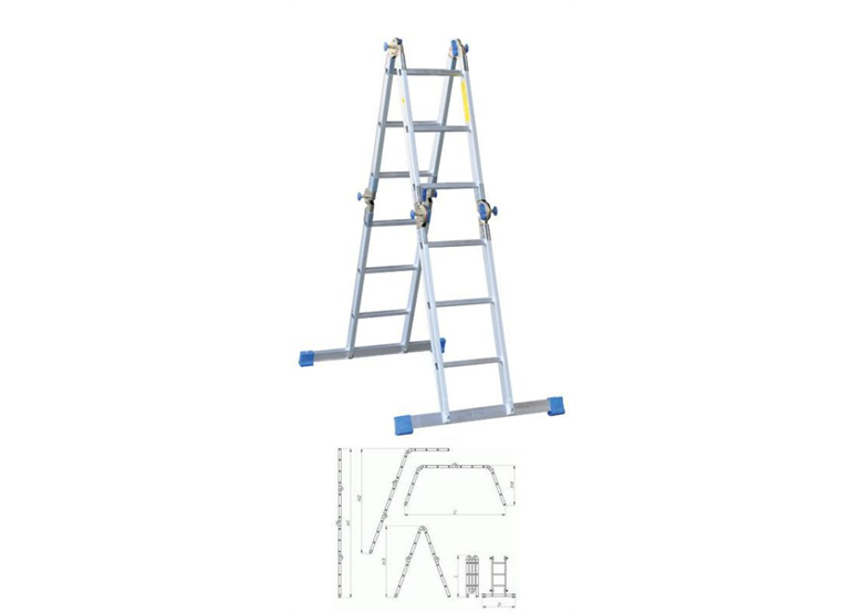 Universalleiter 420cm, 2*4 Sprossen + 2*3 Sprossen Drabex DR6002