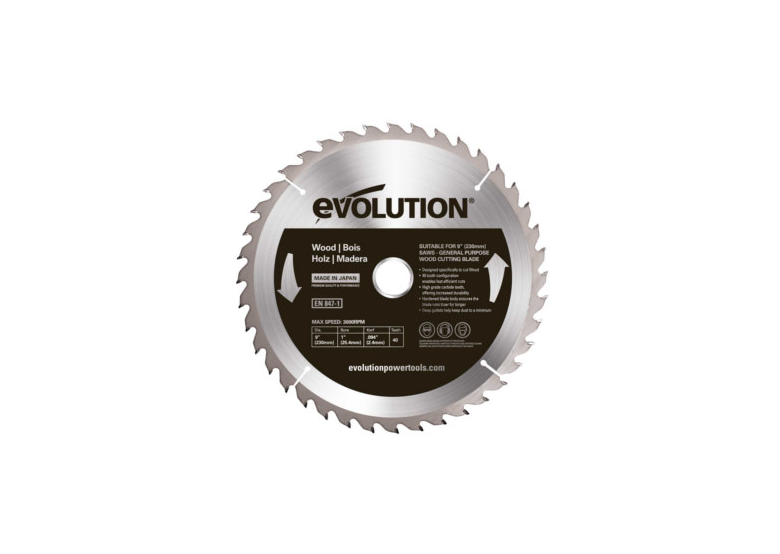 TCT-Widia-Trennscheibe zum Schneiden von Stahl, 230mm/40 z Evolution EVO-230-40-D