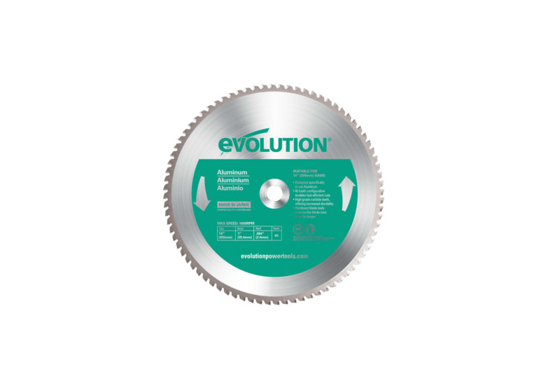 Sägeblatt zum Schneiden von Aluminium 355mm/80z Evolut Evolution EVO-355-80-A