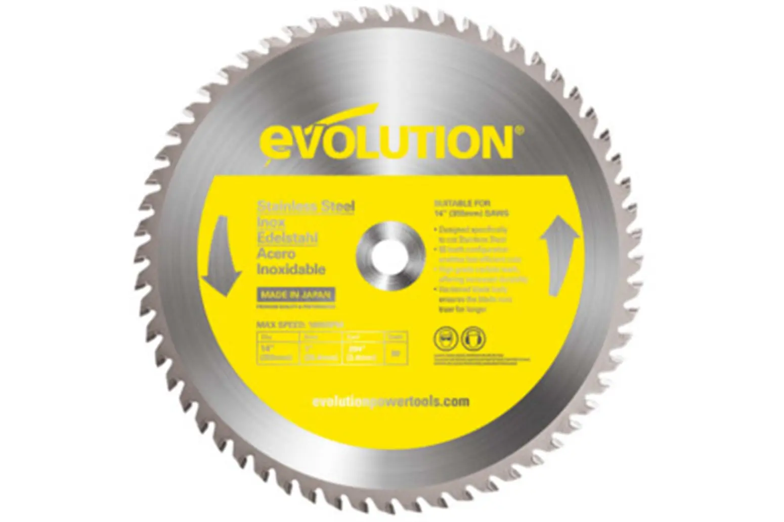Sägeblatt für Edelstahl 355x25,4mm T90 Evolution EVO-355-90-SN
