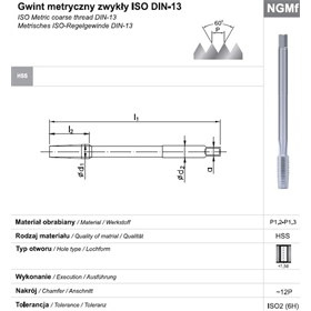 Muttern-Maschinengewindebohrer Fanar 8737