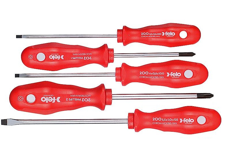 Schraubendrehersatz (Schraubendreherset) 5 Stück nicht isoliert Felo FL20095198