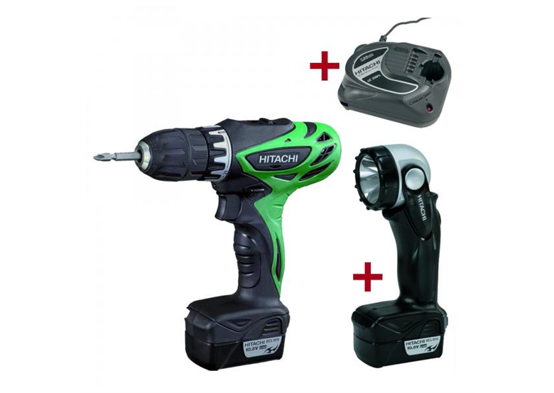 Bohrschrauber DS10DFL und Taschenlampe UB10DL Hitachi DS10DFL TF