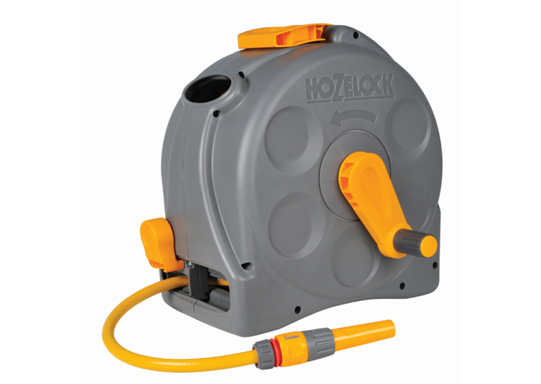 Kompakter Gartenschlauchtrommel 1/2“ 25m mit Schlauch und Sprinklerset 6tlg. Hozelock 2415