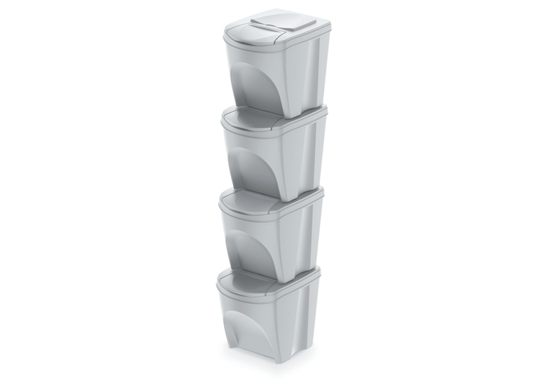 Mülleimer SET4 - weiß Keden IKWB25S4-S449