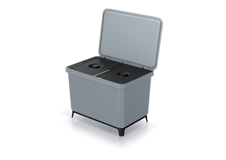 Doppelmülleimer SYSTEMA glatt grau 2x 23l Keden NKS60W2-429U