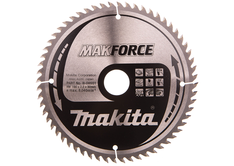 Kreissägeblatt MAKFORCE CSXF19060G 190x30mm T60 Makita B-08551