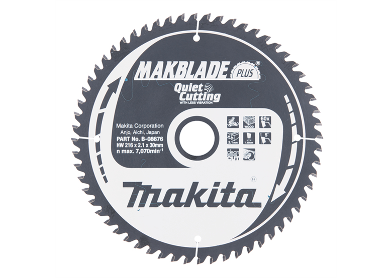 Kreissägeblatt für Holz 216x30mm T60 Makita B-08676
