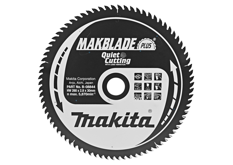 Kreissägeblatt für Holz 260x30mm T80 Makita B-08844