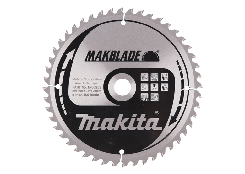 Sägeblatt MAKBLADE MSM19048E 190x20mm T48 Makita B-08953