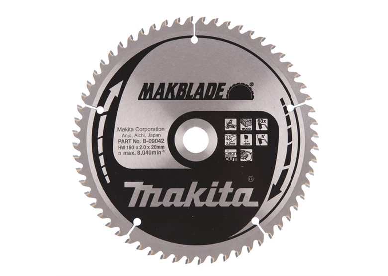 Sägeblatt MAKBLADE  MSF19060E 190x20mm T60 Makita B-09042